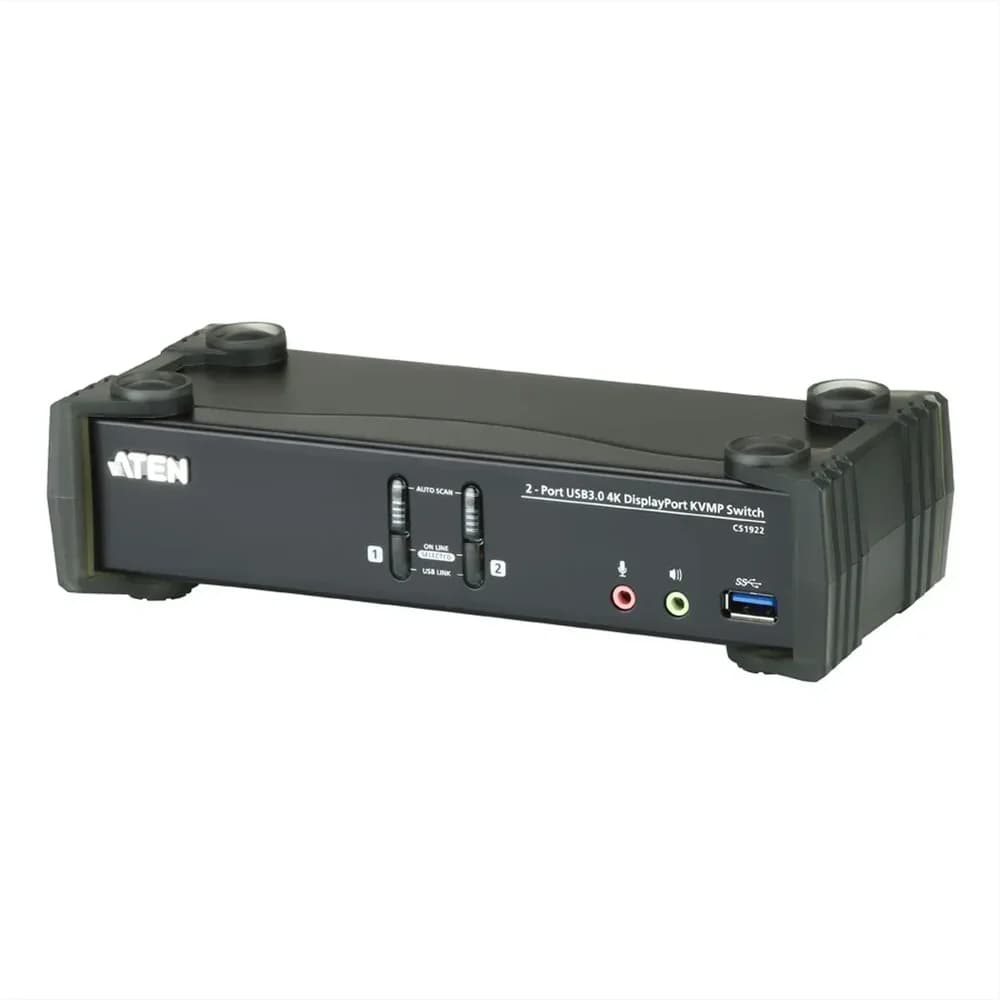 ATEN 2-Port USB 3,0 DisplayPort KVM Switch, CS1922, für 2 Displays, 4K UHD