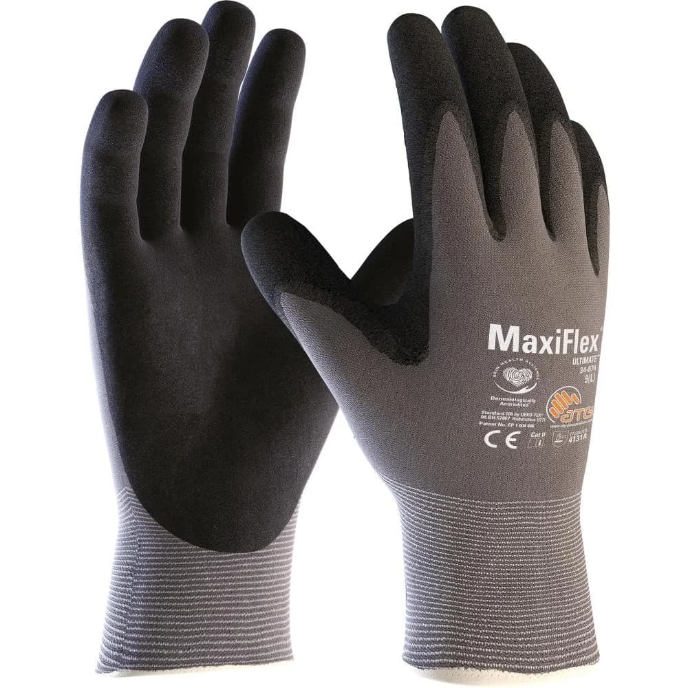 Handschuhe MaxiFlex® Ultimate™ 34-874 Gr.9 grau/schwarz Nyl.m.Nitrilmikroschaum