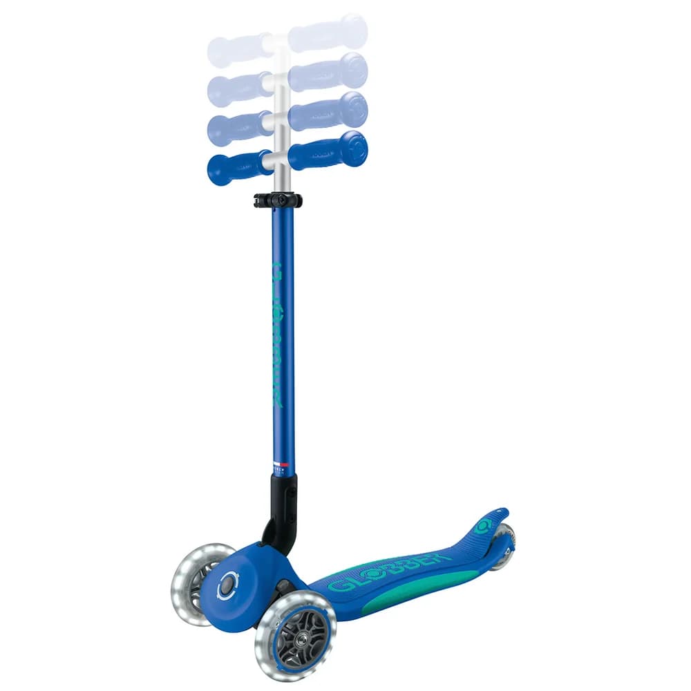 Globber Scooter ELITE Lights mit Leuchtrollen, blau