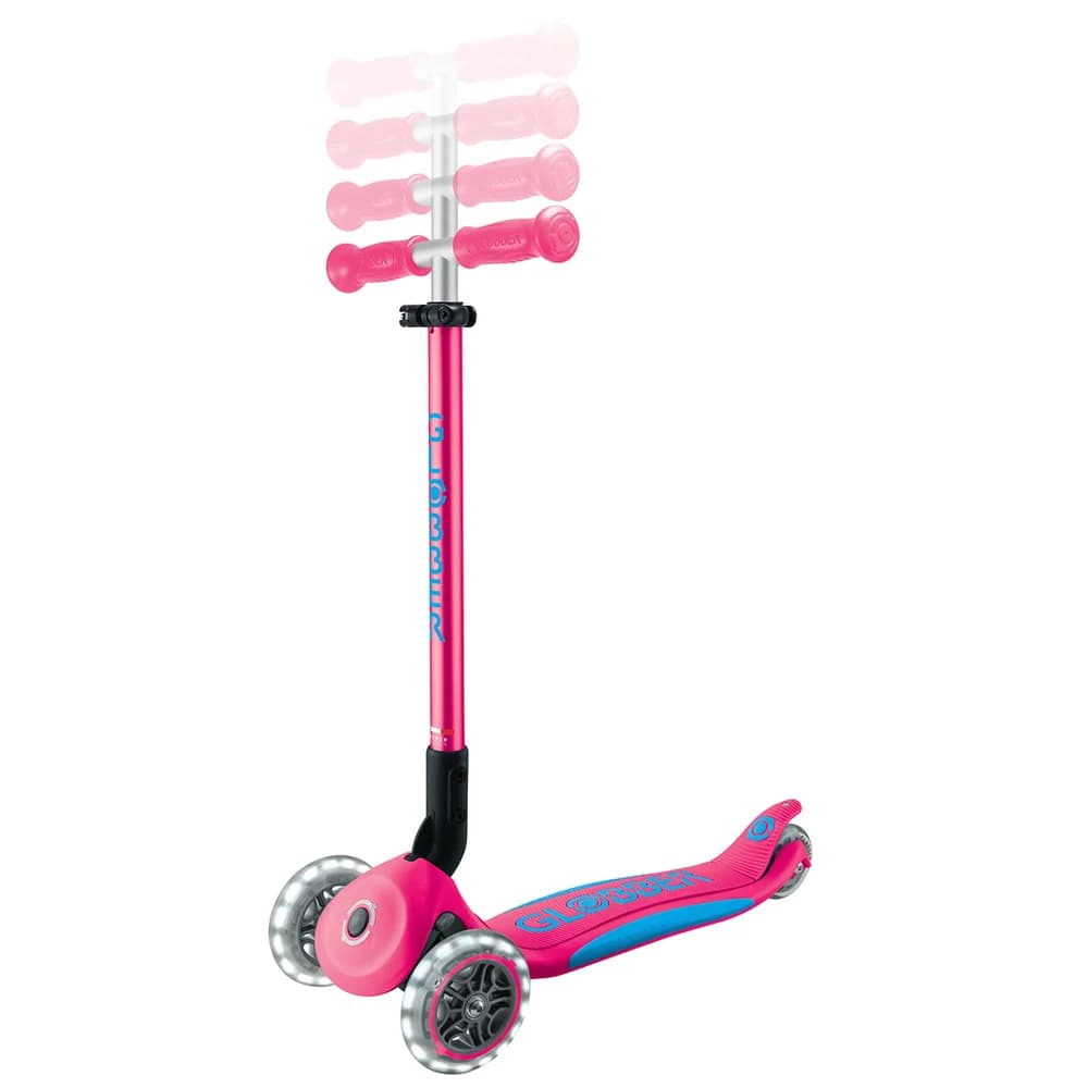 Globber Scooter ELITE Lights mit Leuchtrollen, pink