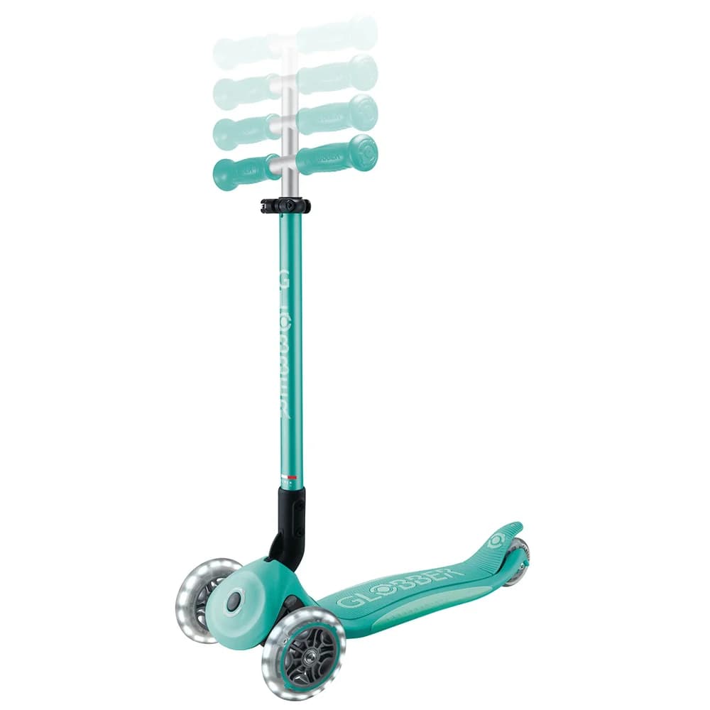 Globber Scooter ELITE Lights mit Leuchtrollen, gruen
