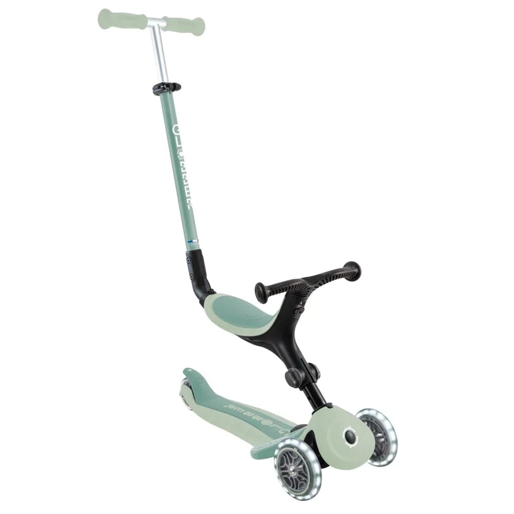 Globber Scooter 3in1 Go-Up active ECO mit Leuchtrollen, gruen