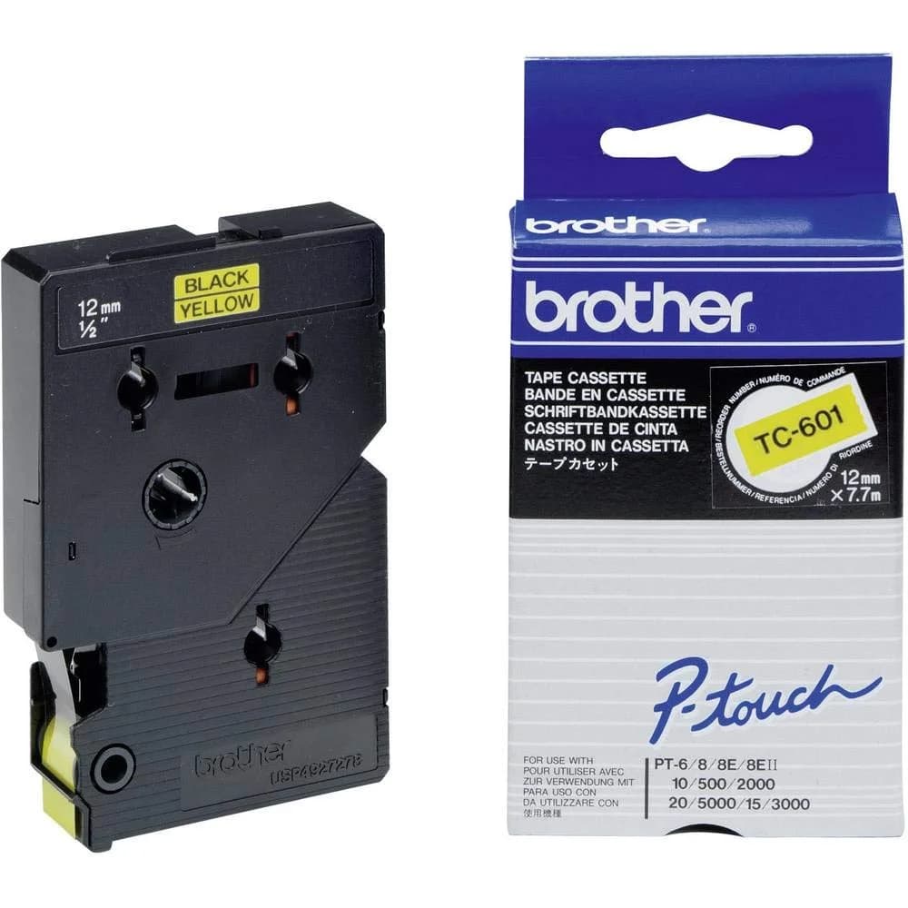 Brother TC-Beschriftungsband 12 mm x 7,7 m schwarz, 1.2 cm