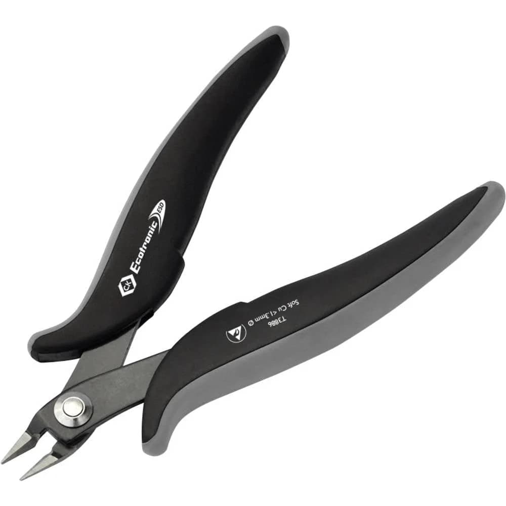 Ecotronic ESD Seitenschneider, Kopf abgeflacht, schlanke Ausführung, 139 mm