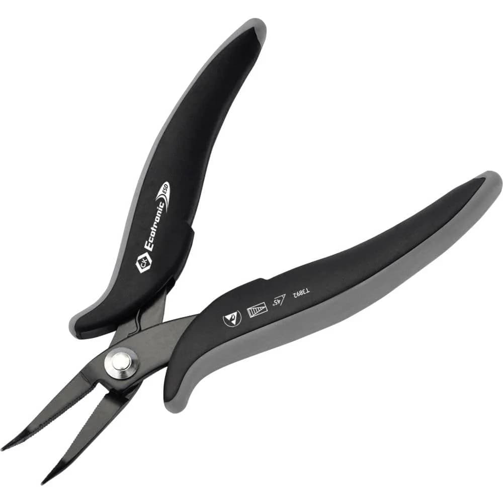 CK T3892 - ESD Spitzzange, 45° gebogen, 152 mm