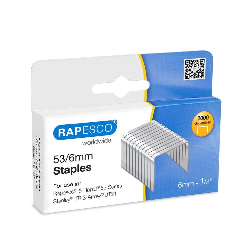 RAPESCO Heftklammer Heftklammern 53/6mm verzinkt VE=2.000 Stück