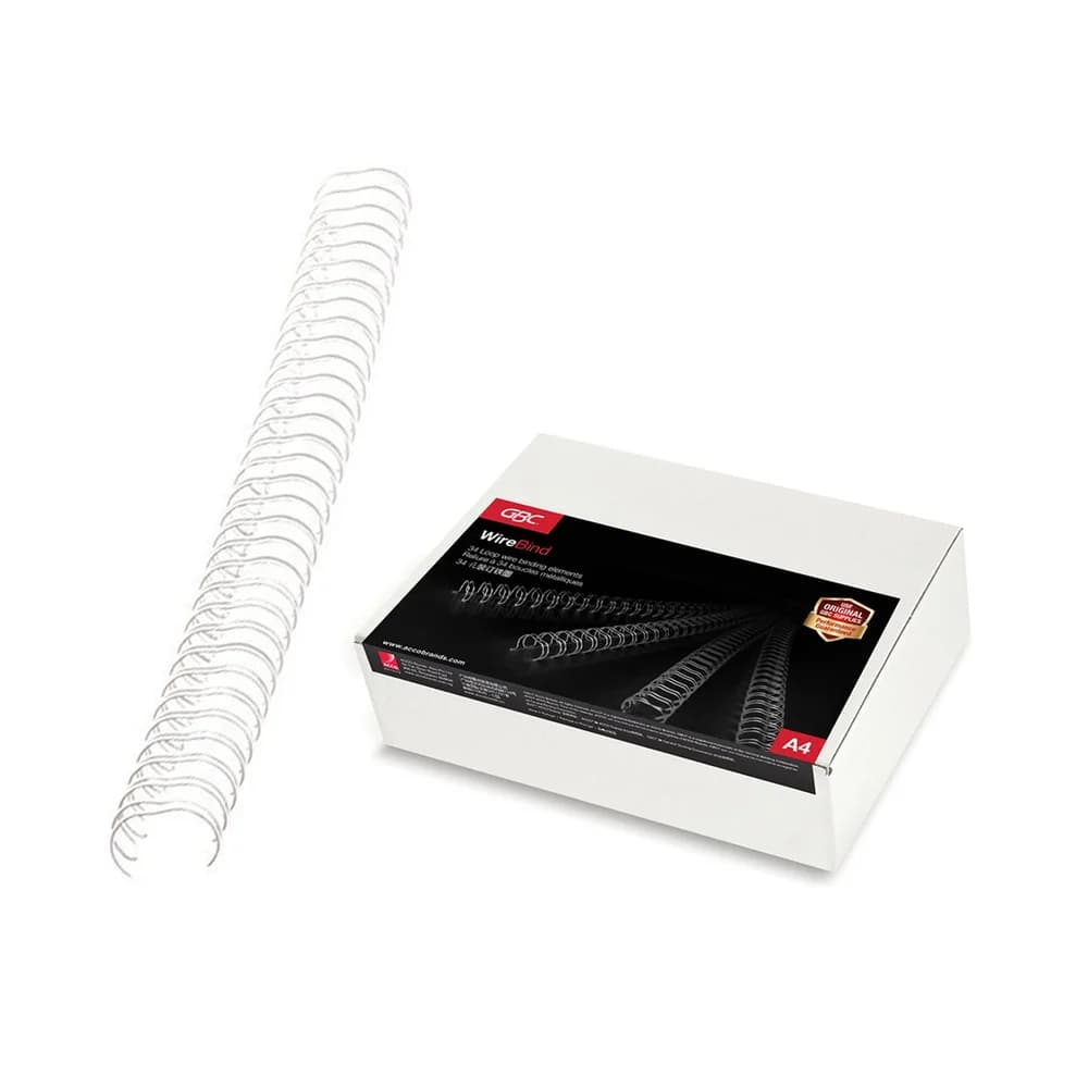GBC Drahtbinderücken Weiß 8.0 mm 70 Blatt DIN A4 100 Stück