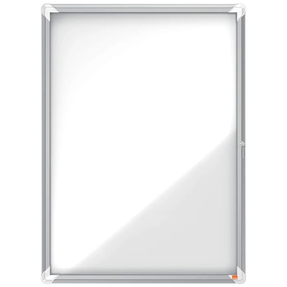 Nobo Schaukasten Premium Plus, Innenbereich, 9xA4, Magnetisch, Klapptür, Glas, weiß