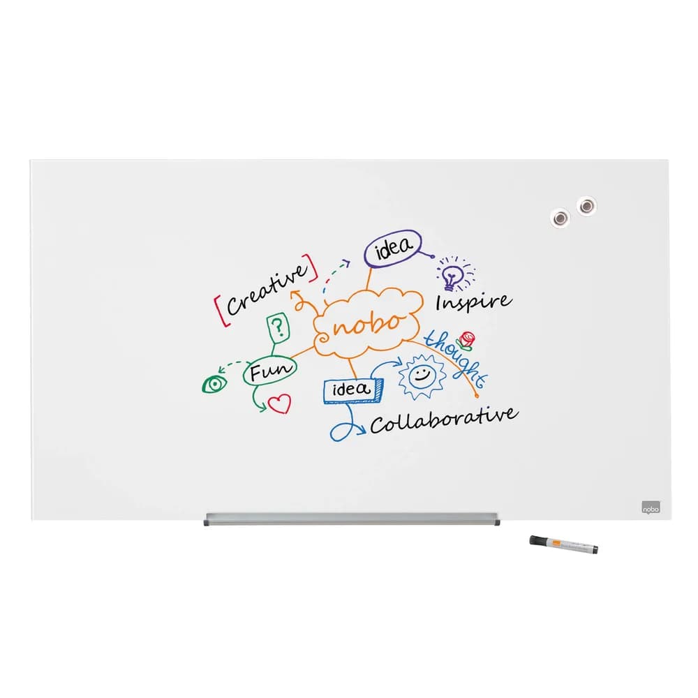 Nobo Glasboard Diamond, 99,3x55,9cm weiß, magn. Oberfläche, Sicherheitsglas