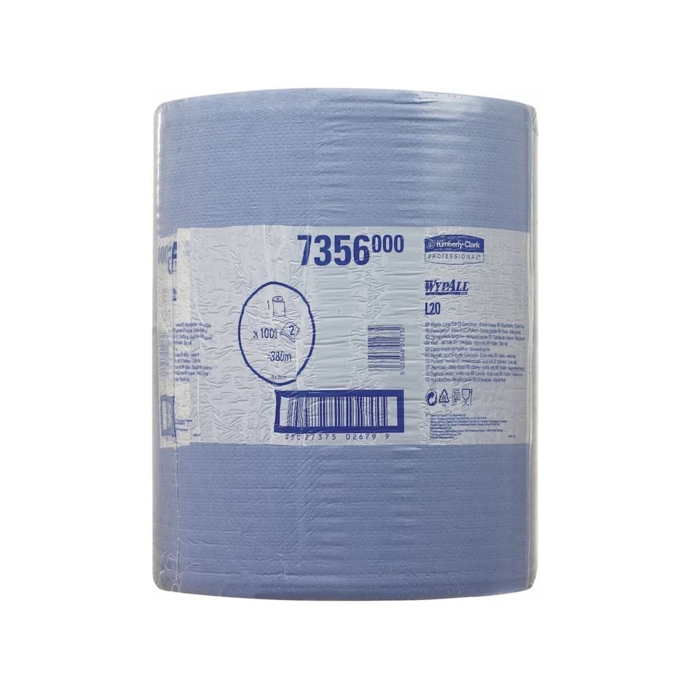 Putztuch WYPALL L20 7356 L380xB350ca.mm 2-lagig blau 1 Rl.x 1000 Tü.