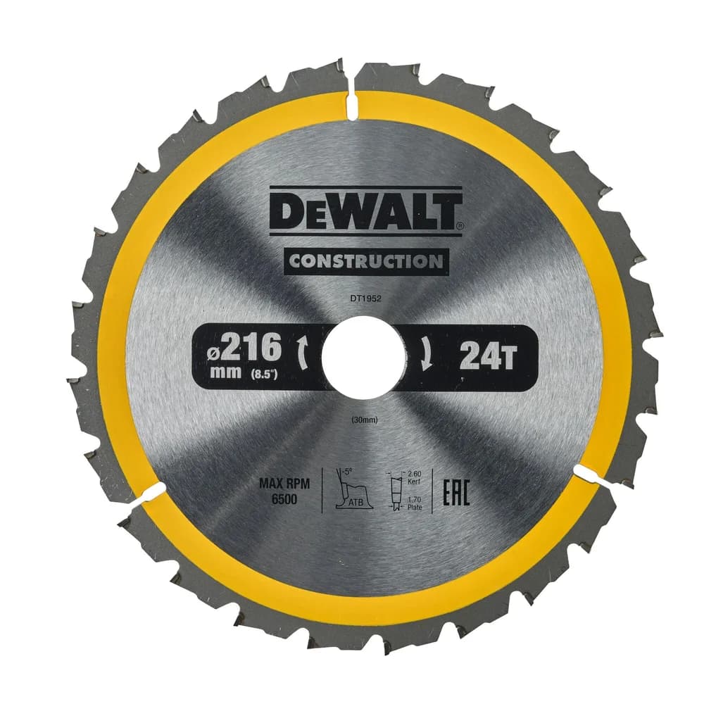DEWALT Kreissägeblatt stationär 216/30 mm 24WZ DT1952-QZ