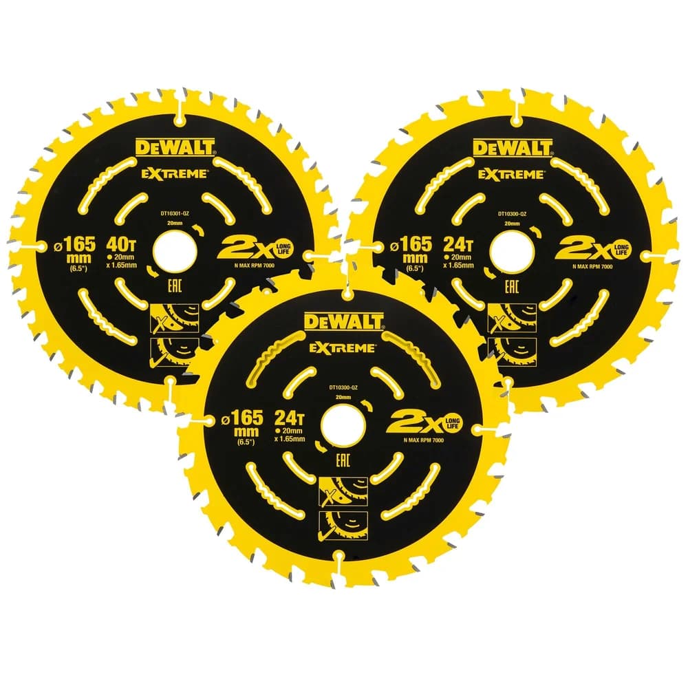 DEWALT ELITE Kreissägeblatt 165/20 mm SET