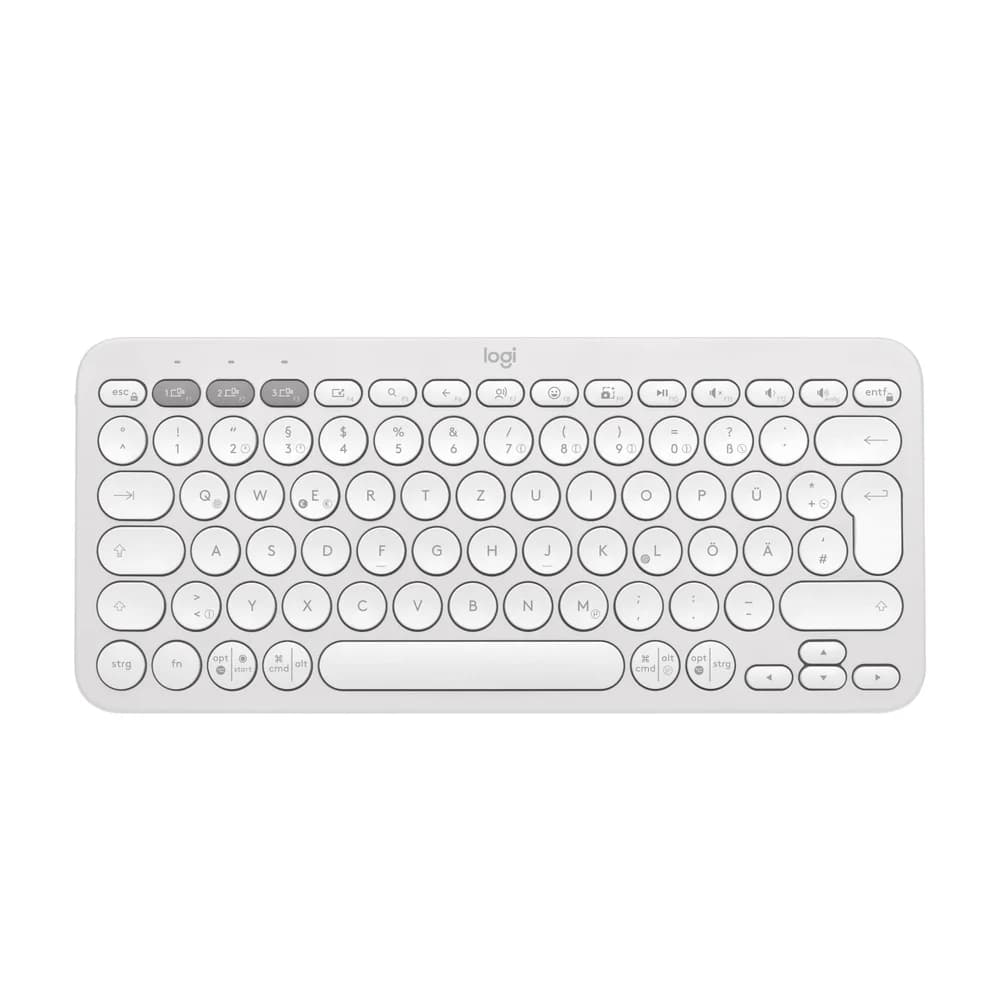 Logitech Pebble Keys 2 K380s (DE, Kabellos), Tastatur, Weiss