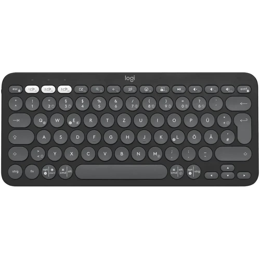 Logitech PEBBLE KEYS 2 K380S TONAL (DE, Kabellos), Tastatur, Grau