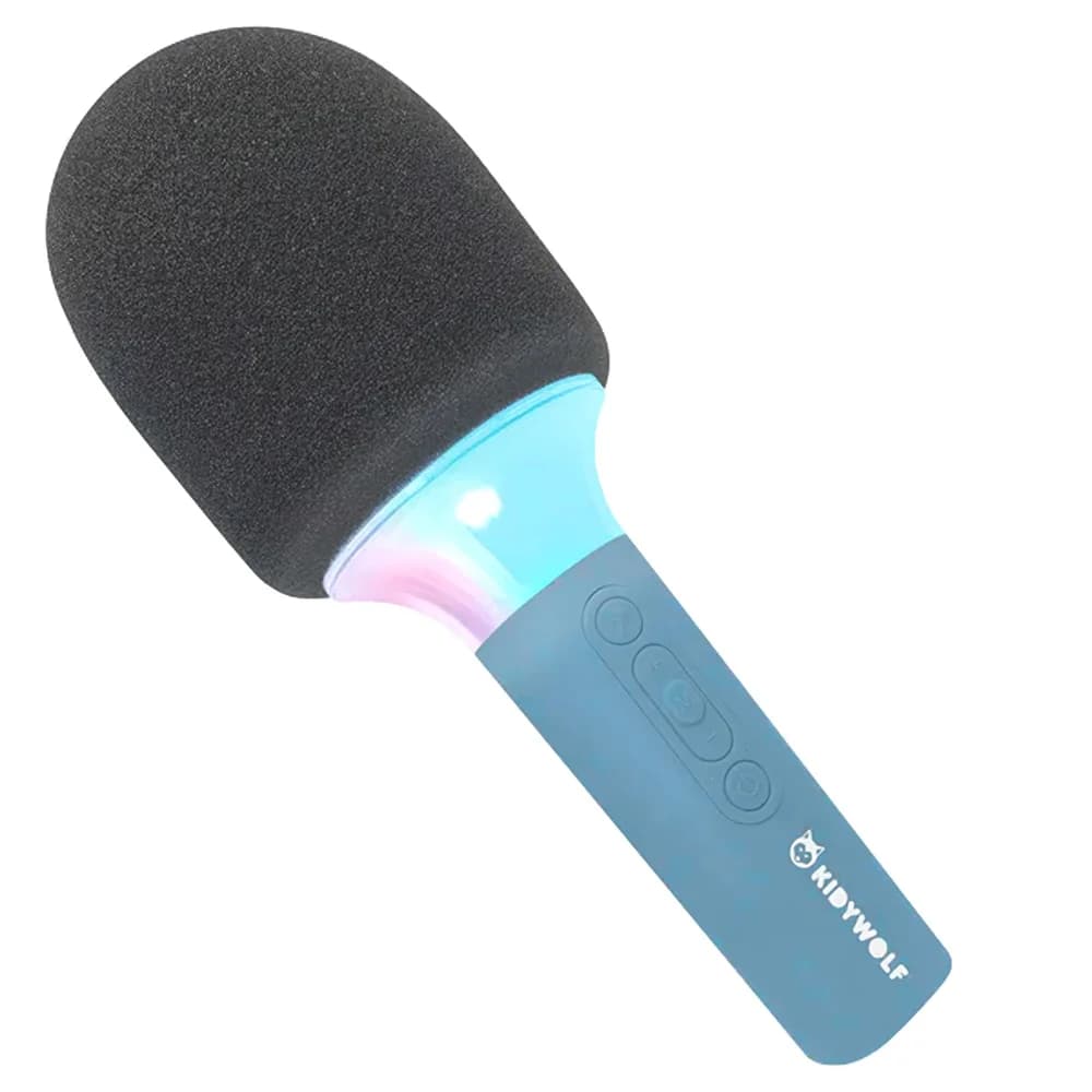 Kidywolf Mikrofon Bluetooth mit Licht blau