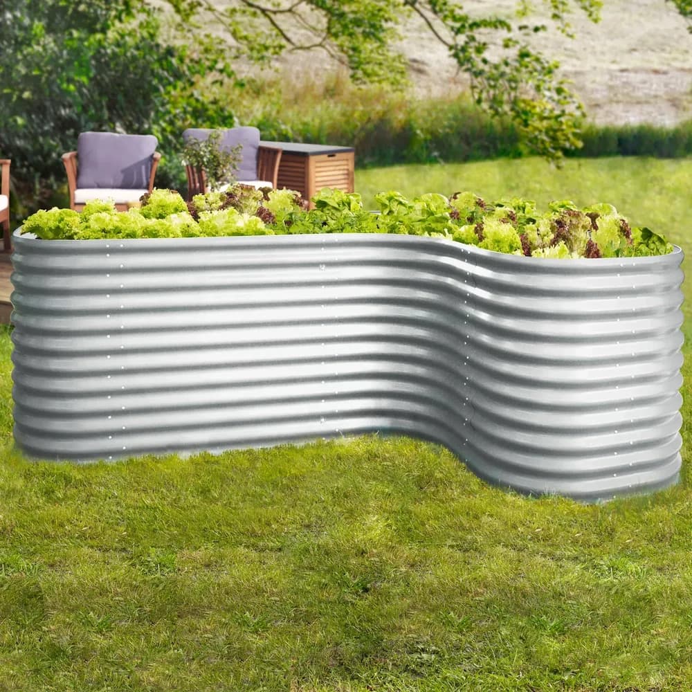 Vitavia Erweiterung "Curve" für Hochbeet "Terra 858",aluminium blank,80 x 86 cm