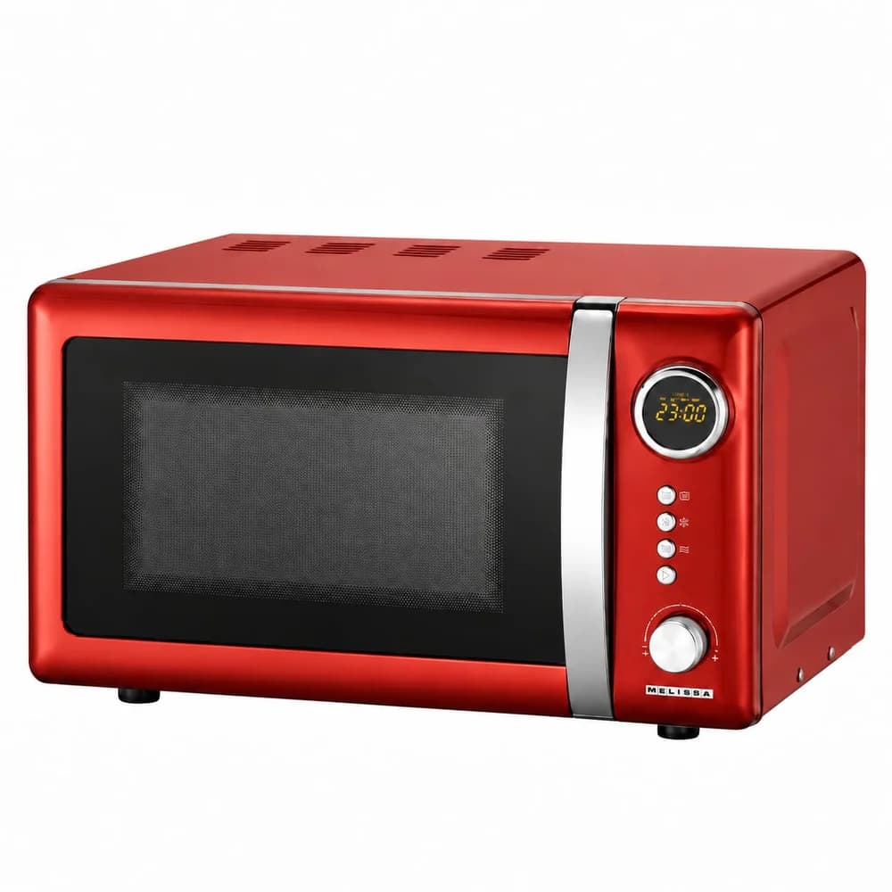 Melissa 16330129 - Elektronischer Mikrowellen mit Grill - 23L - 800 W - metallic-rot