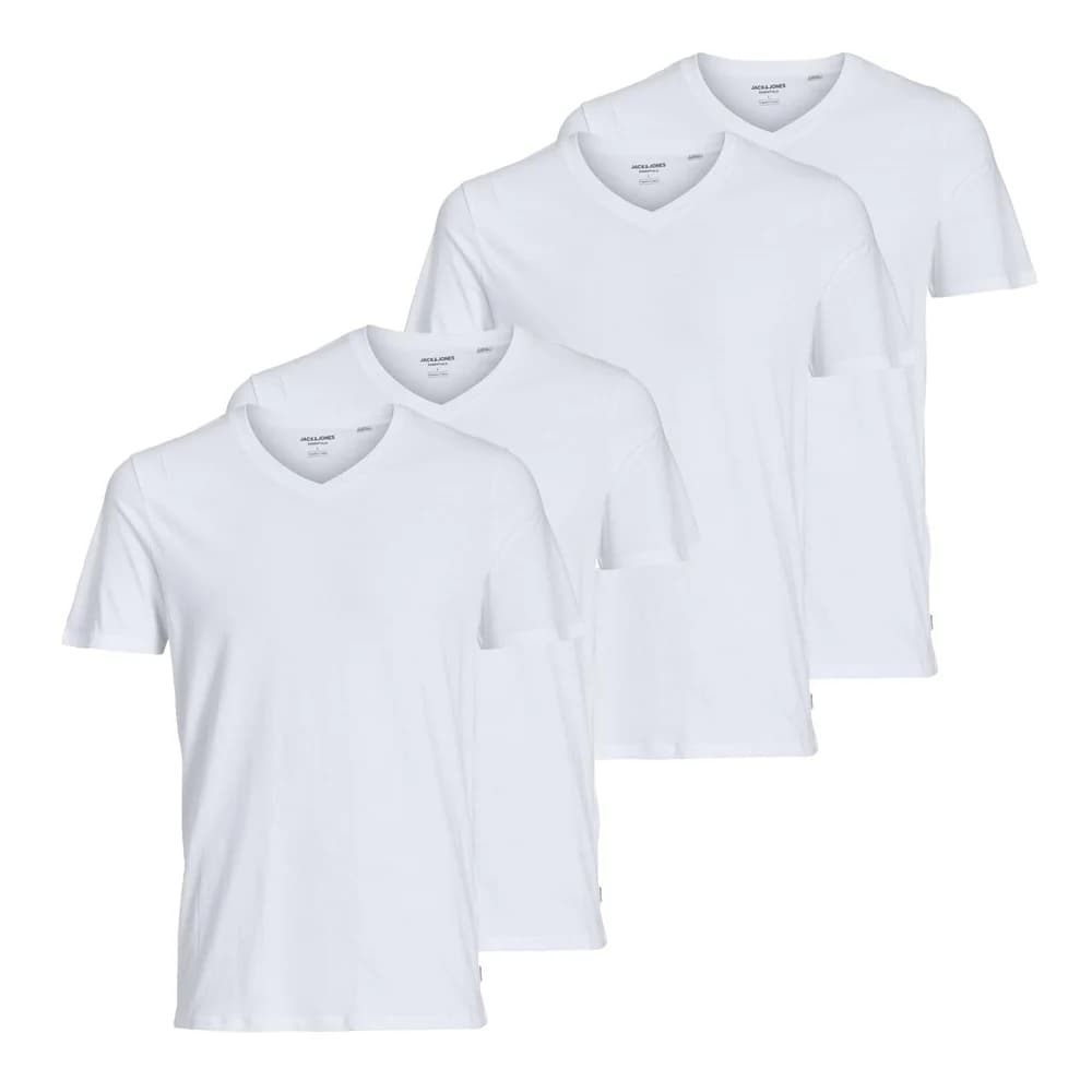 Jack & Jones T-Shirt V-Neck (2er-Pack) weiß M (50)