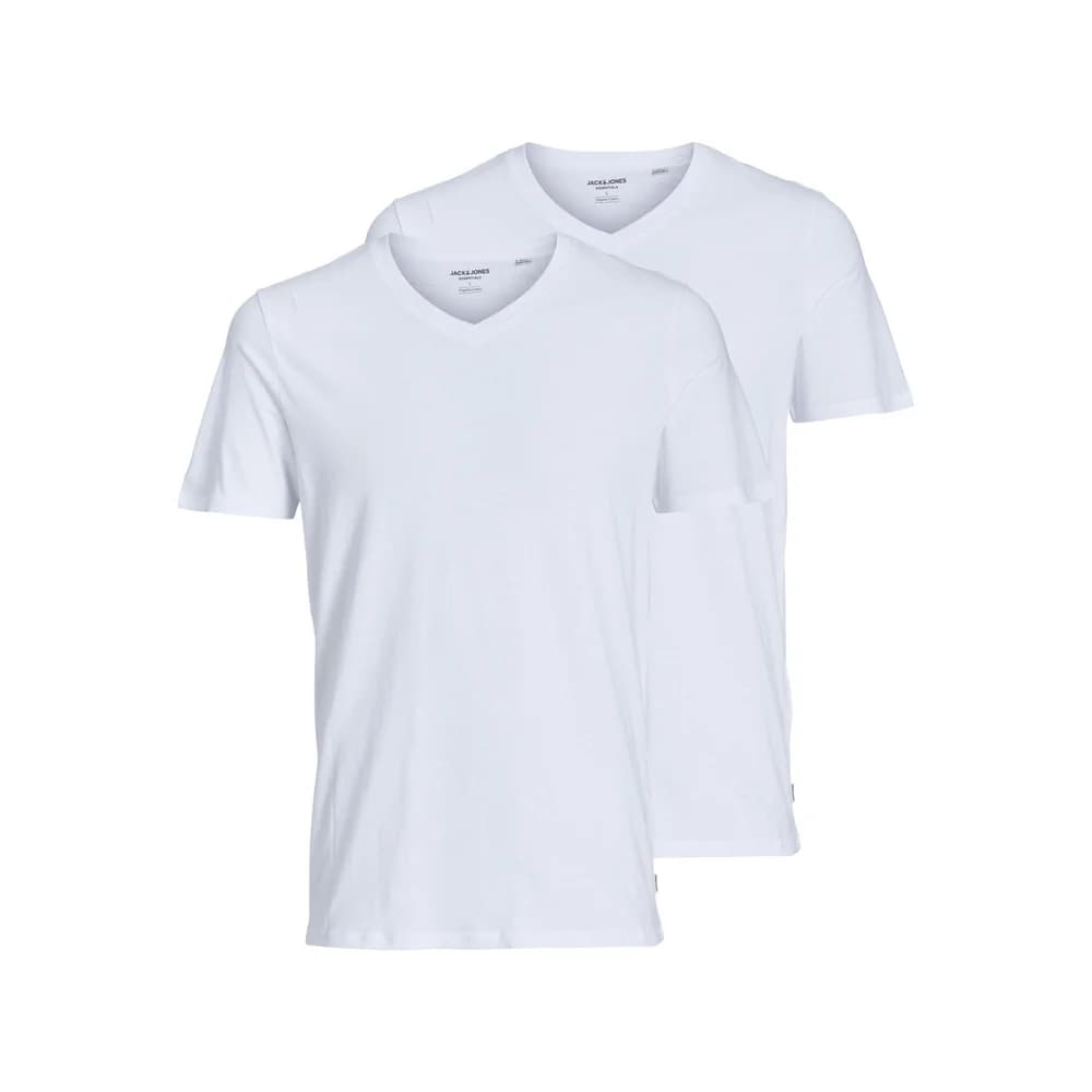 Jack & Jones T-Shirt V-Neck (2er-Pack) weiß S (48)