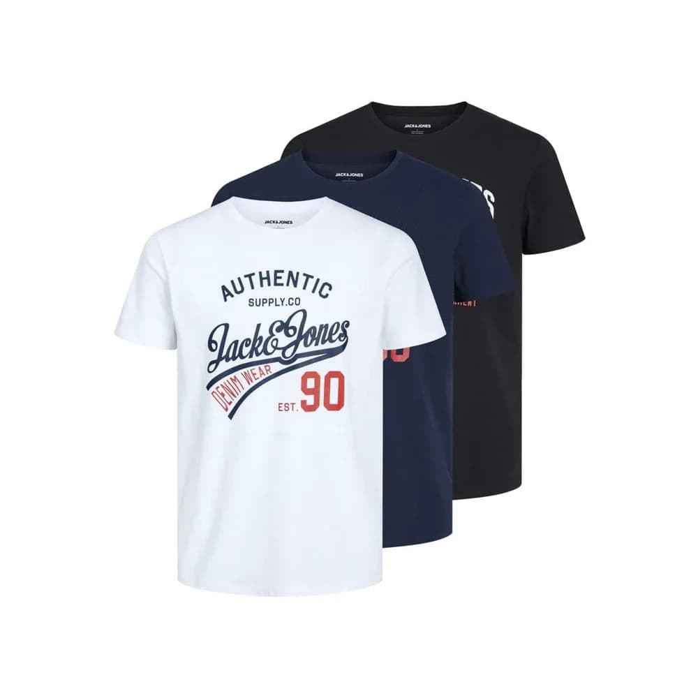 Jack & Jones T-Shirt Ethan Tee im 3er Pack mit Frontprint-M