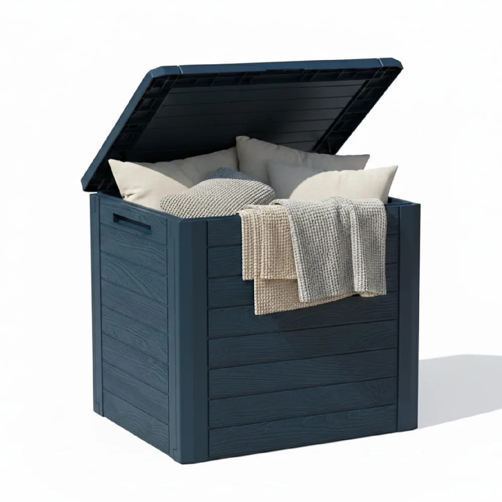 Prosperplast Gartenbox Auflagenbox Woodebox 140 Liter anthrazit grau