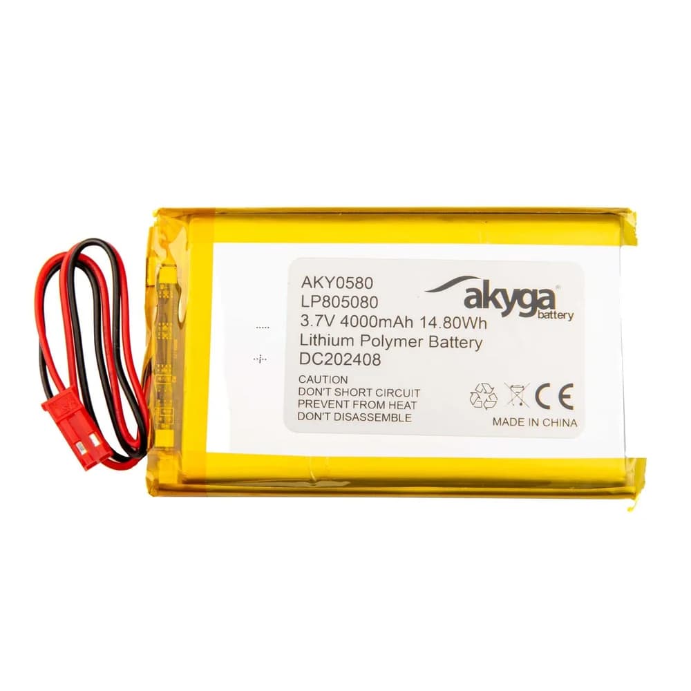 Akyga AKY0580, Akku, Silber, Lithium-Ion (Li-Ion), 4000 mAh, 3,7 V, 50 mm - Silber