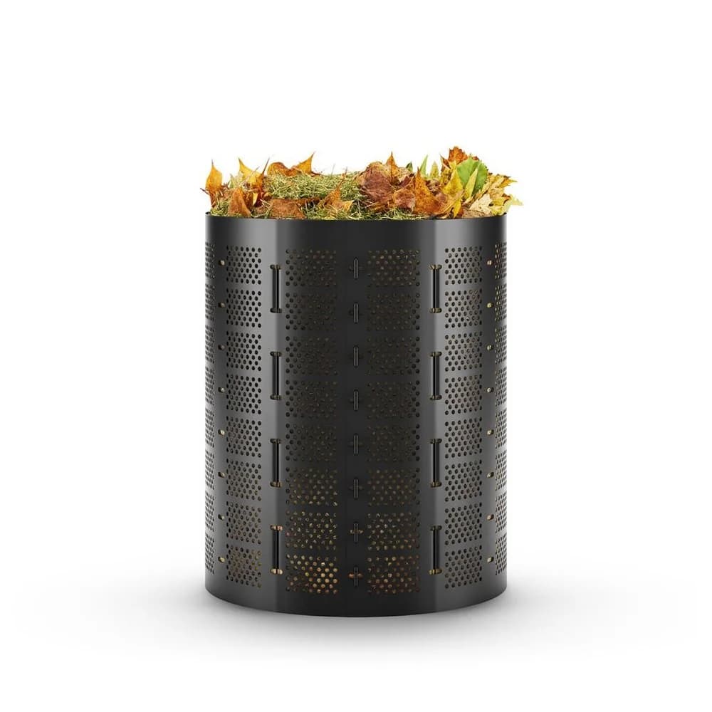 Bradas Gartenkomposter 400l Schwarz für Gartenabfälle mit Belüftungssystem