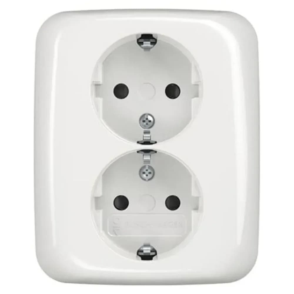 Doppelsteckdose SCHUKO 202 EUJB-214 - Weiß