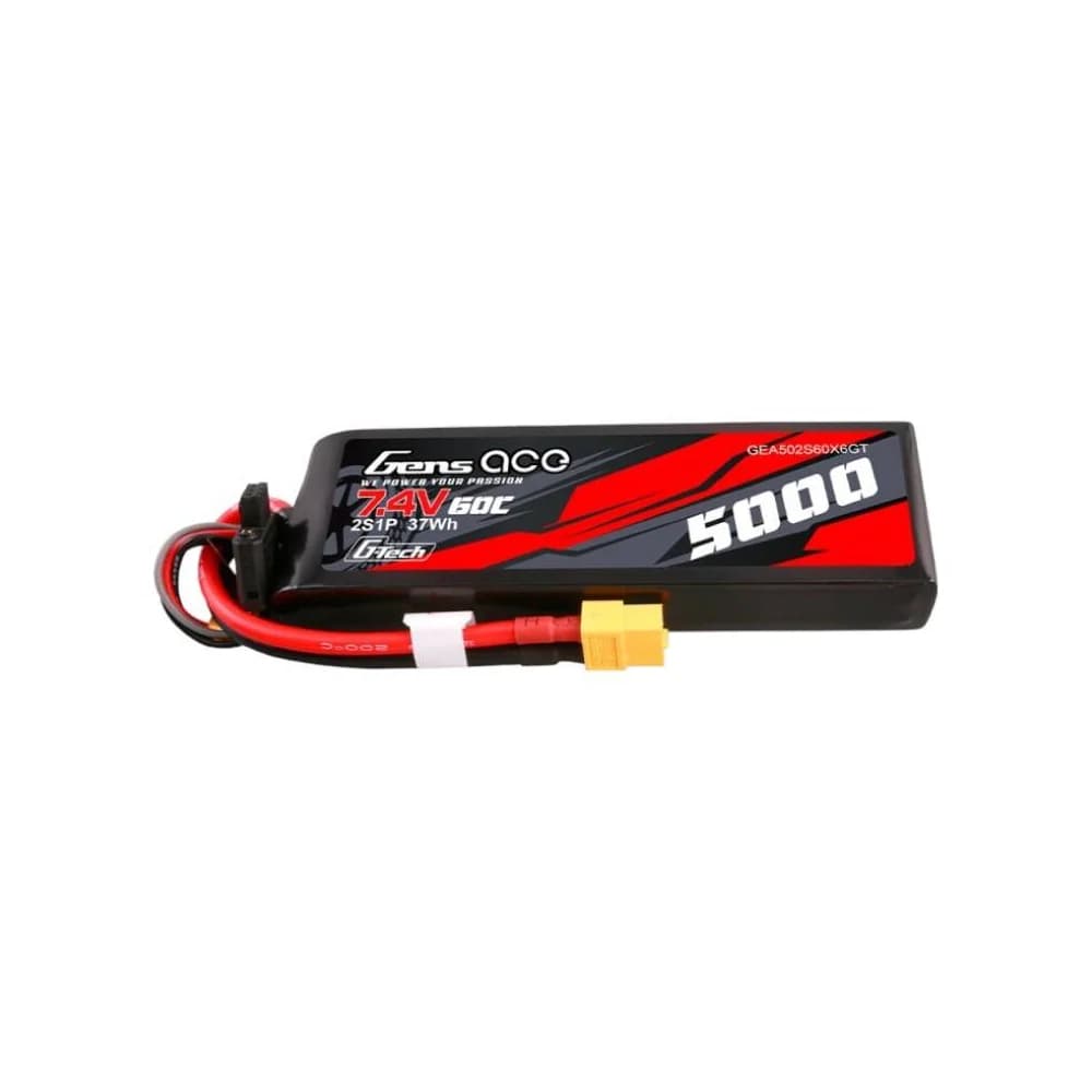 Gens ace G-Tech 5000 mAh 7,4 V 60 C 2S1P Lipo PC-Materialgehäuse mit XT60-Stecker - Weiß