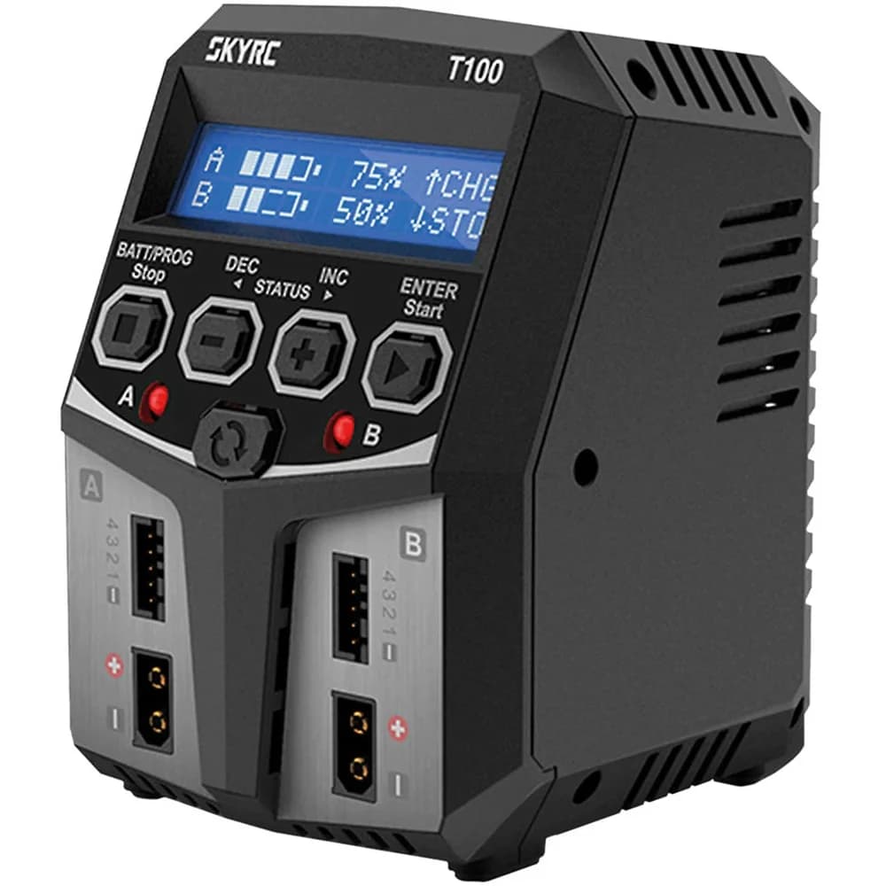 SkyRC SkyRC T100 AC Ladegerät LiPo 2-4s 5A 2x50W RC-Ladegerät
