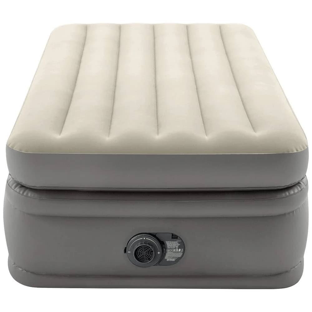 Intex Luftbett DuraBeam PrimeComfort Twin mit 220V Pumpe, (Packung) beige|grau