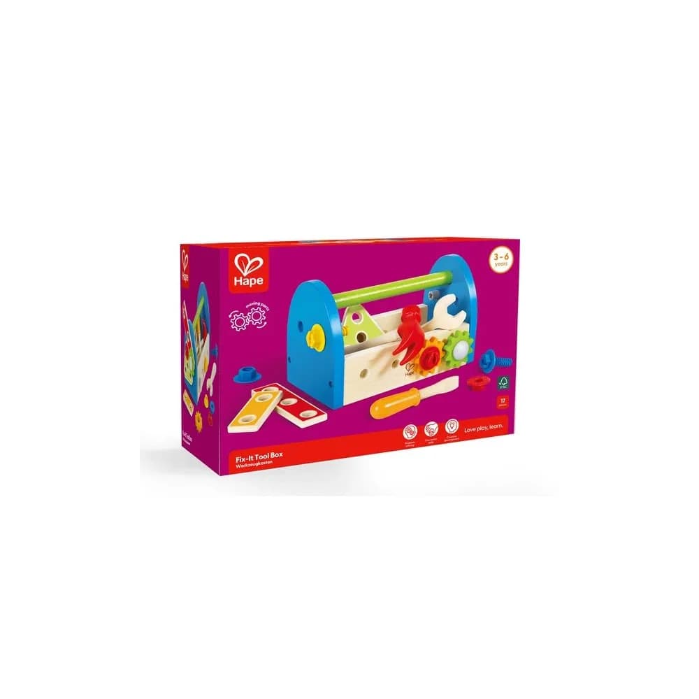 Hape E3001 - Werkzeugkasten, Holz Konstruktions-Spielset