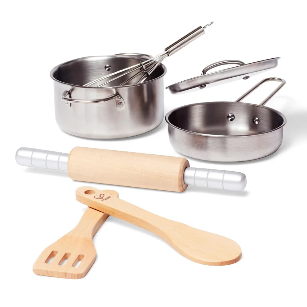 Hape Kinder-Küchenset Kochset für Küchenchefs, (7-tlg) silberfarben