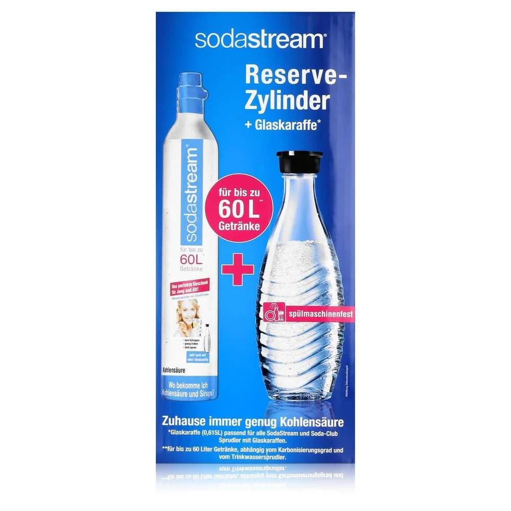 SodaStream Reserve-Zylinder 50-60 ltr + Glas - Karaffe