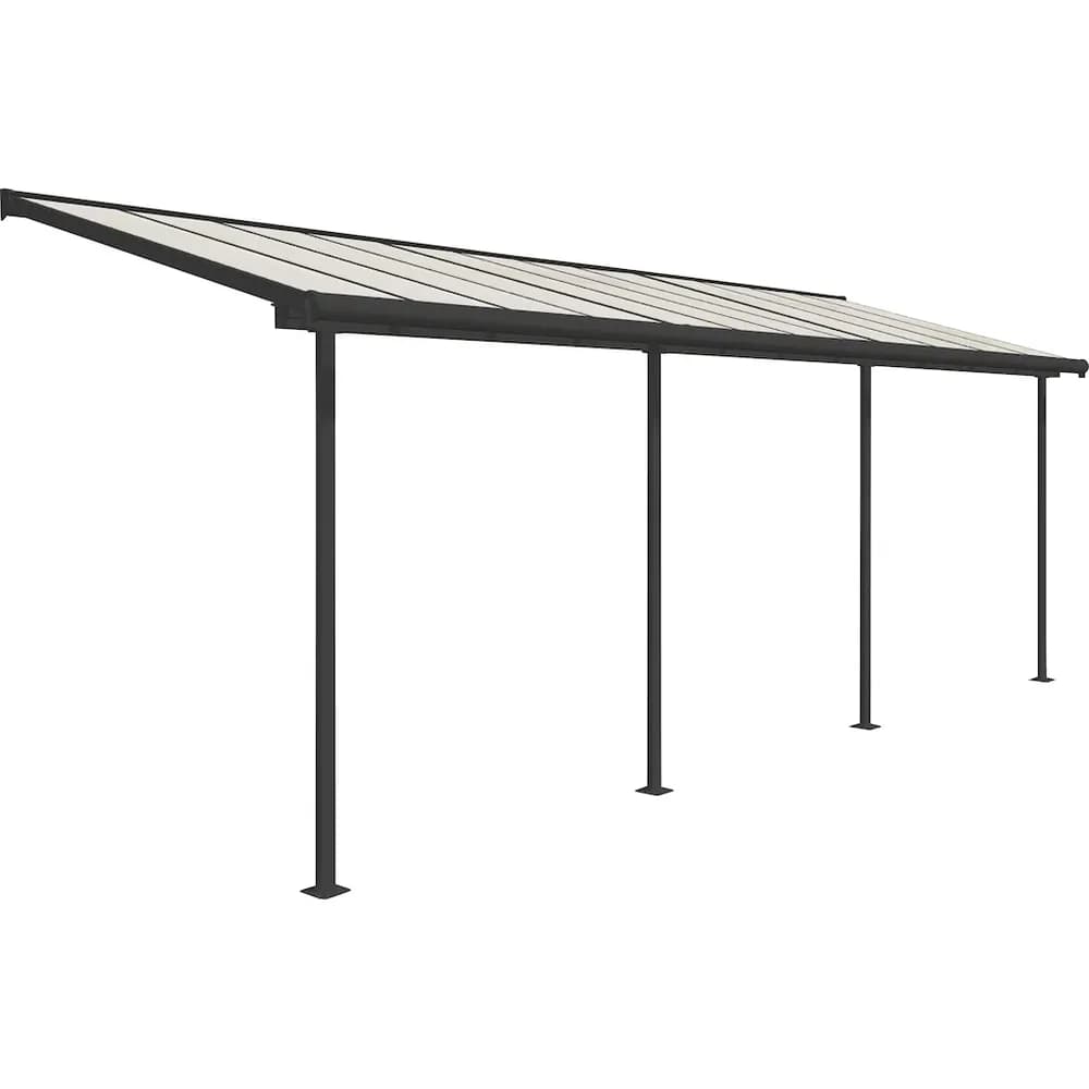 Palram - Canopia Aluminium Terrassenüberdachung Sierra Anthrazit 228x671x300 cm - Grau