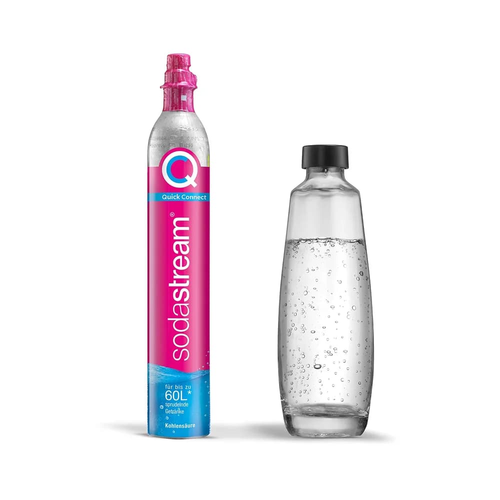 SodaStream Quick Connect CO2 Zylinder& 1l Glasflasche