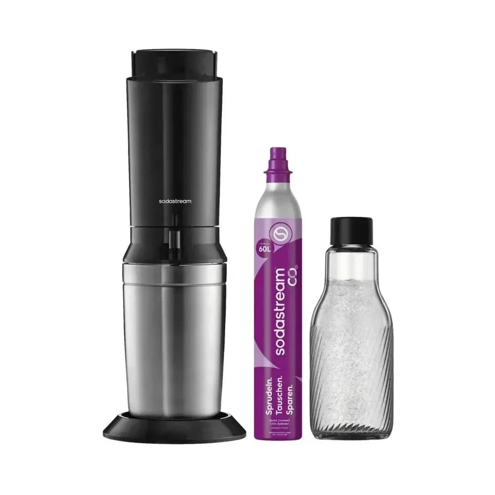 SODASTREAM CRYSTAL 3.0 Titan, 1L Wassersprudler Schwarz/Edelstahl