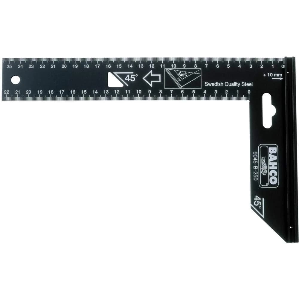 BAHCO Winkelmesser Präzisionswinkel 200mm, brüniert + Rostschutzbehandelt 9045-B-200