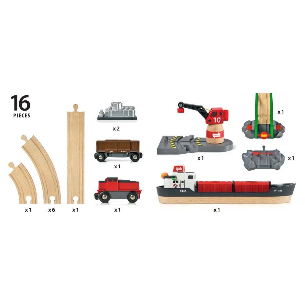 BRIO 63306100 BRIO World - Container Hafen Set