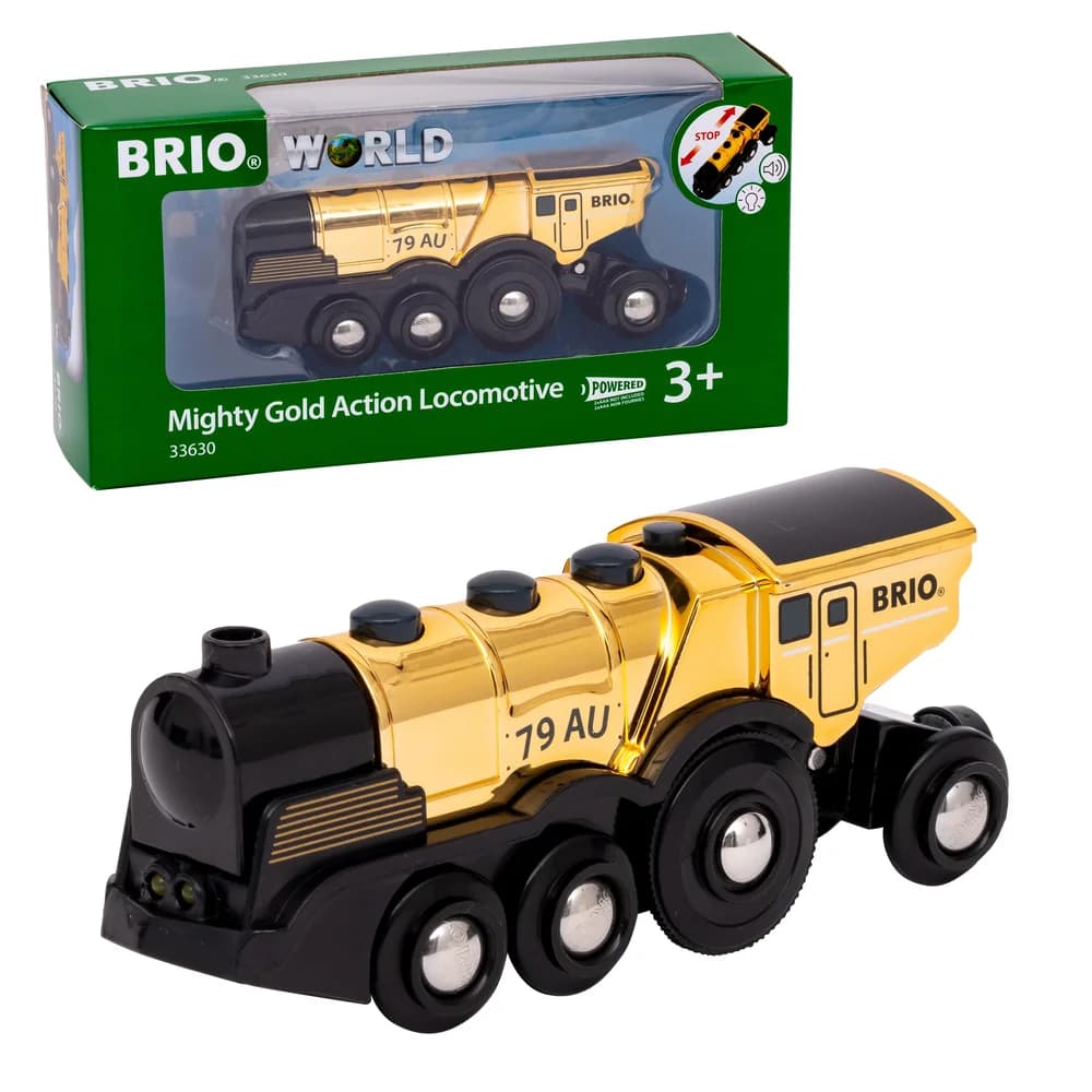 BRIO® Spielzeugeisenbahn-Lokomotive Goldene Batterielok mit Licht und Sound 1 Teil 33630