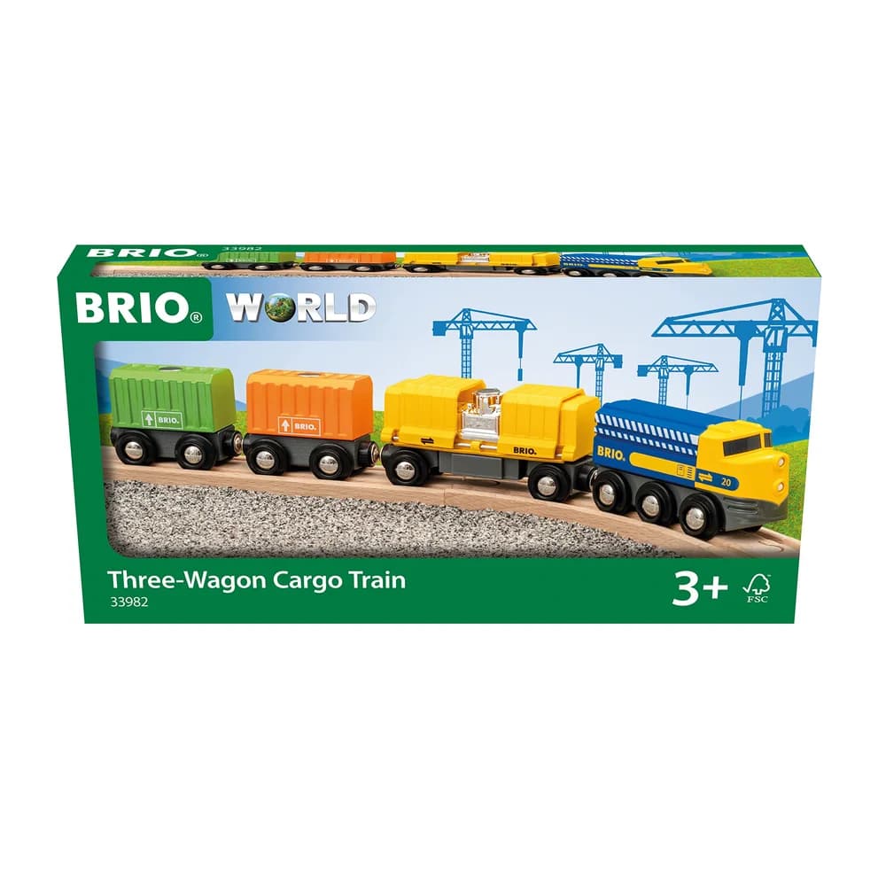 Ravensburger Kinderfahrzeug-Schienen 33982 BRIO Güterzug mit drei Waggons