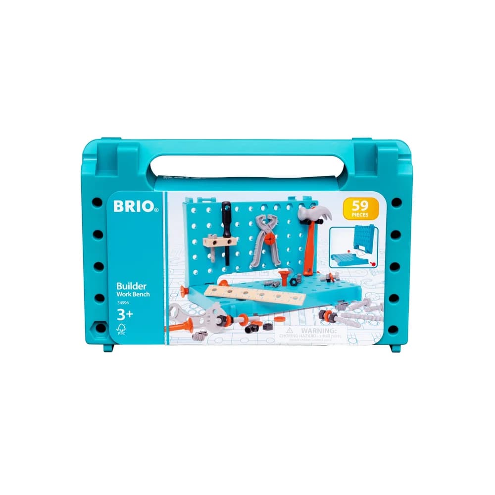 BRIO® Spiel Brio Spielzeug Bausystem Builder Werkbank Koffer 58 Teile 34596