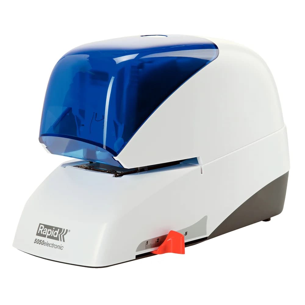 Rapid Elektrisches Flachheftgerät 5050e, 50 Blatt, weiß/blau