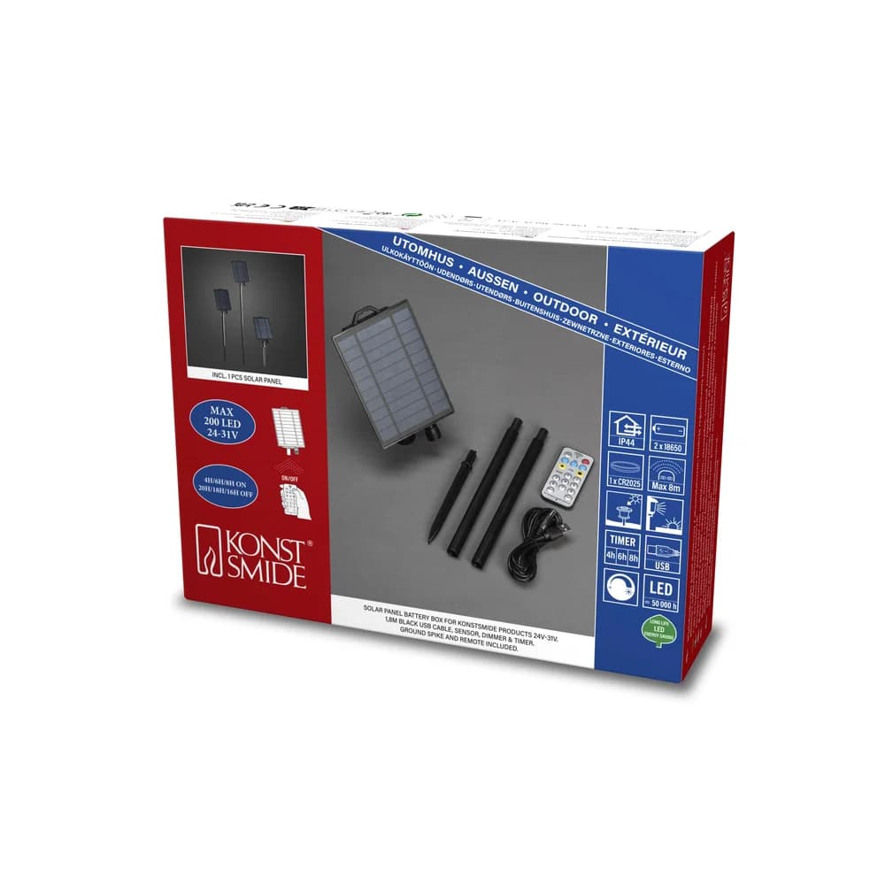 Konstsmide Solarpanel, mit Lichtsensor, Timer, Dimmer und Multifunktion