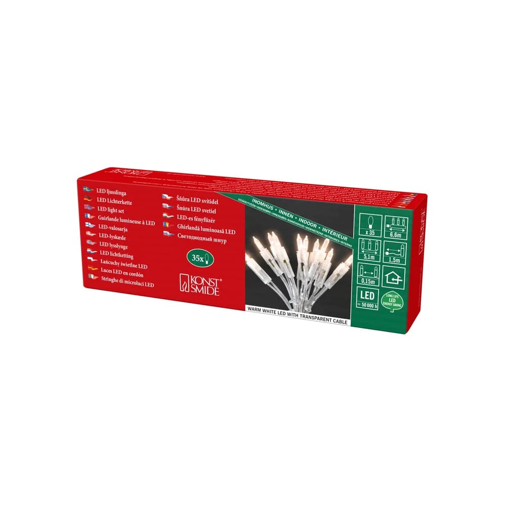 Konstsmide LED Minilichterkette 35 ww LED 6302-103 transparentes Kabel