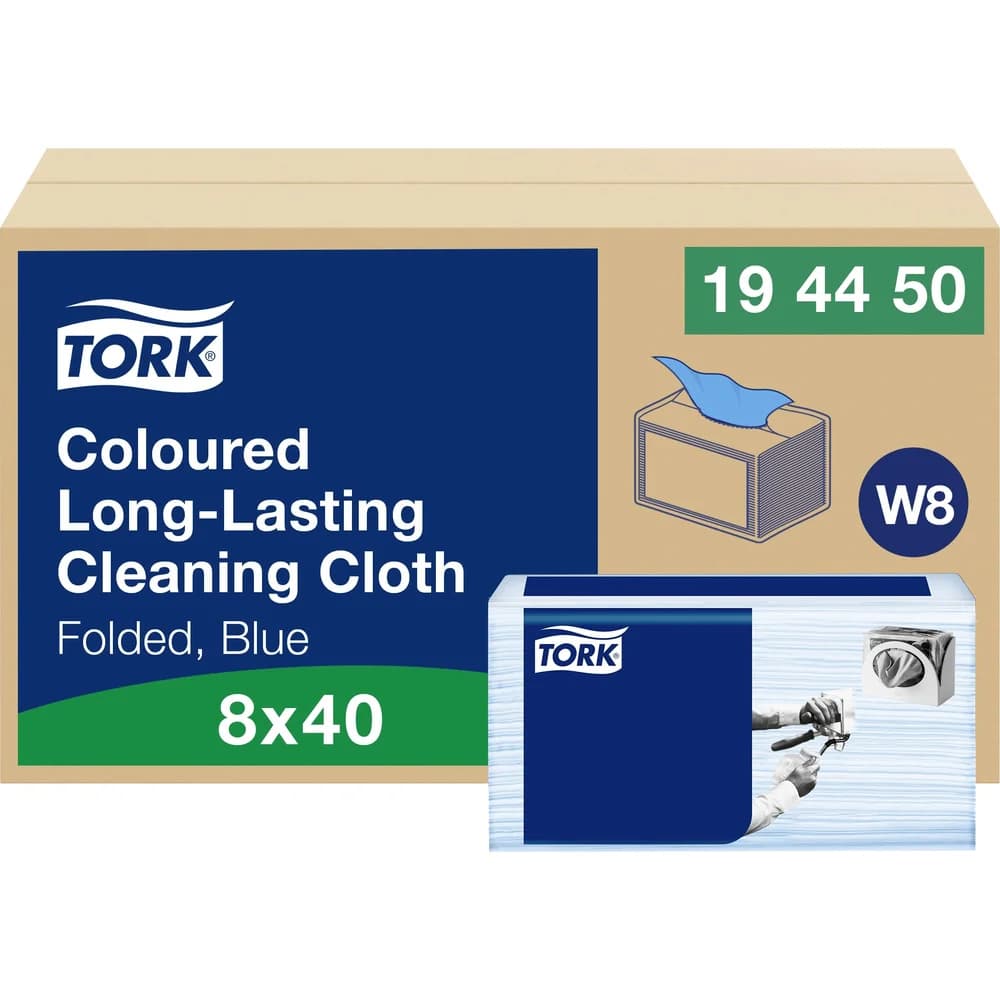 Tork Langlebige Reinigungstücher Blau W8, Mehrzweck, 8 × 40 Tücher, 194450