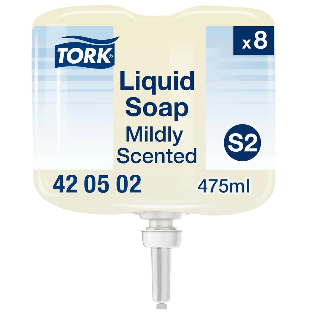 Tork Mini Flüssigseife, Mild, S2 420502 , 1 Karton = 8 Flakons à 475 ml