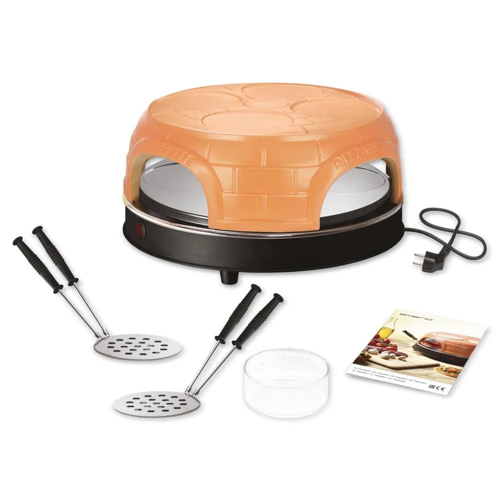 Emerio Pizzarette Pizzamacher/Ofen 1 Pizza/Pizzen 1100 W Schwarz, Braun