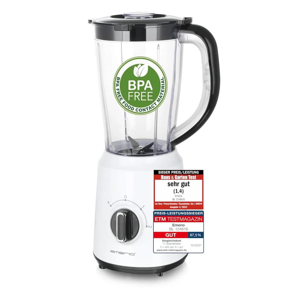 Emerio Standmixer 1.5L Behälter, BPA frei, weiß