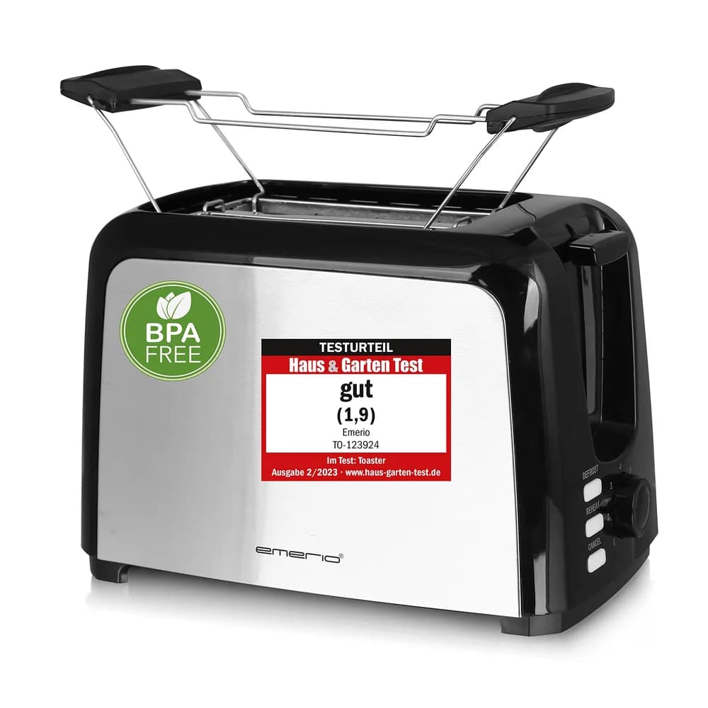 Emerio Toaster – 750 W – 2 Schlitze – Edelstahl – TO-123924 – Silberfarben